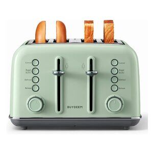 🥯 BUYDEEM 🥯 DT640 4-Slice Toaster, Extra Wide Slots, Retro Stainless Steel